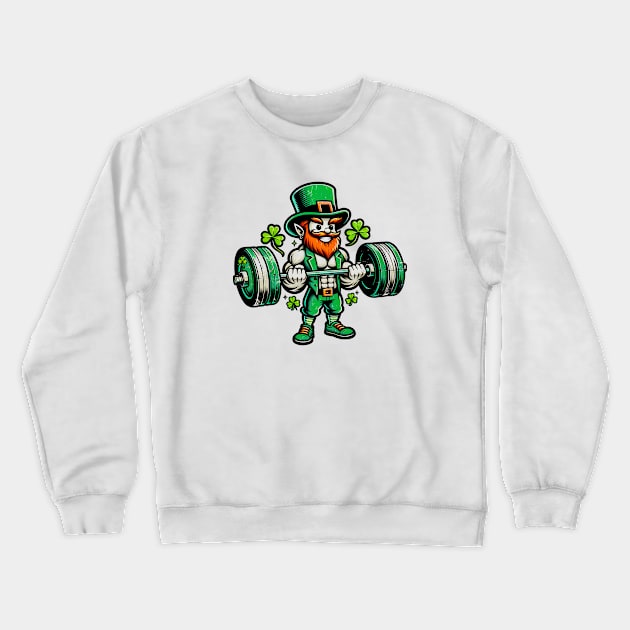 St. Paddy's Powerlift: Strongman Leprechaun Gym Shirt Crewneck Sweatshirt by Klimek Prints